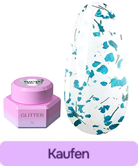 Designgel YOUARECUTE Glitter Gel 9 mit blauen Trockenblumen